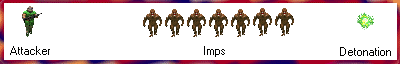 (Picture of attacker standing in front of a row of imps.)