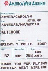 [Carolyn's ticket back]