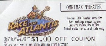 [ticket to Race For Atlantis, side 2]