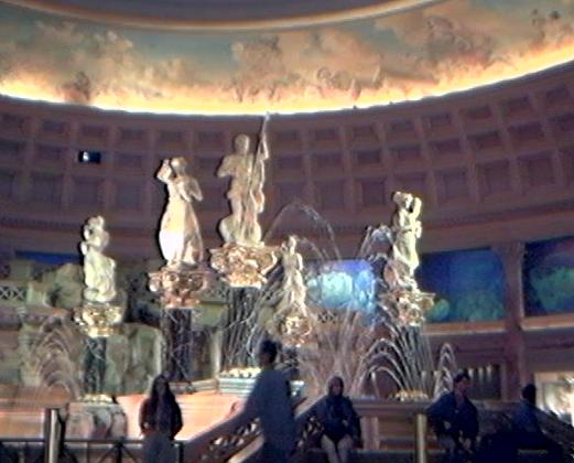 [Carolyn (very left), statues, aquairiums (behind statues), aquarium cams on overhead screens]